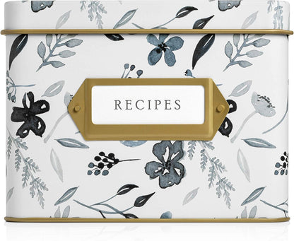 Decorative Recipe Tin Box for Recipe Cards, Mother'S Day Greeting Card Holder Gift | Holds Hundreds of 4” X 6” Cards