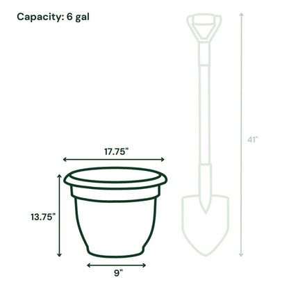 Ariana 10" Self-Watering Plastic Planter - Rolled Rim Indoor/Outdoor Garden Pot, Dusty Rose