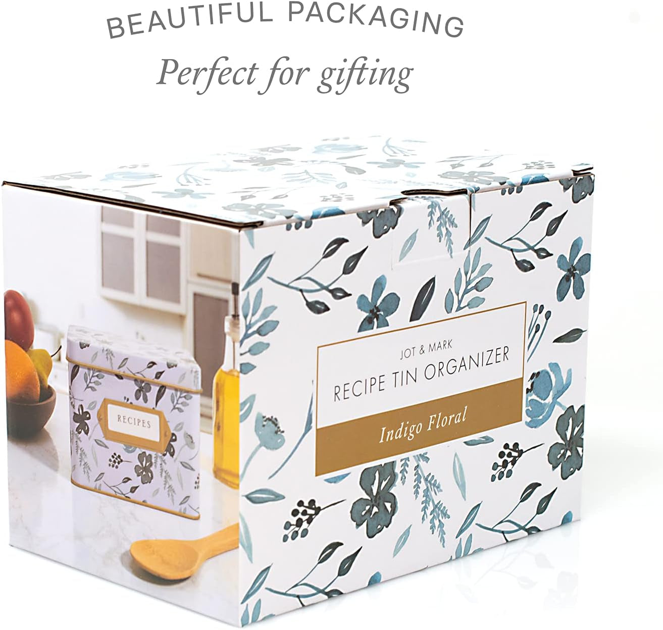Decorative Recipe Tin Box for Recipe Cards, Mother'S Day Greeting Card Holder Gift | Holds Hundreds of 4” X 6” Cards