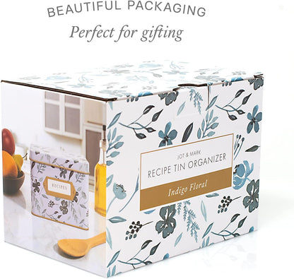 Decorative Recipe Tin Box for Recipe Cards, Mother'S Day Greeting Card Holder Gift | Holds Hundreds of 4” X 6” Cards